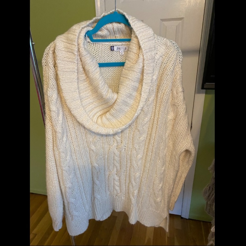 Cream cowlneck sweater size XL